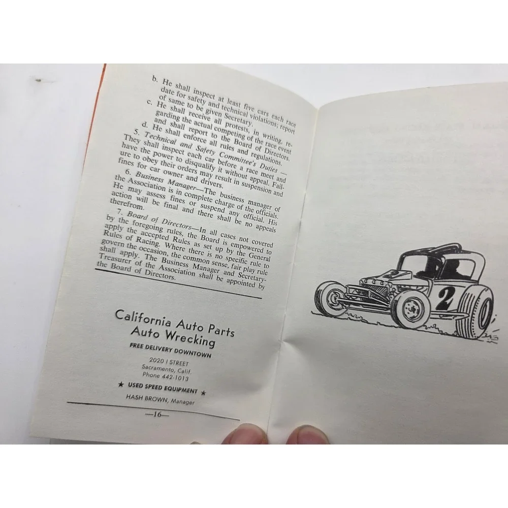 1970 CSRA Central State Racing Association Rule Book Tognotti Sacramento CA